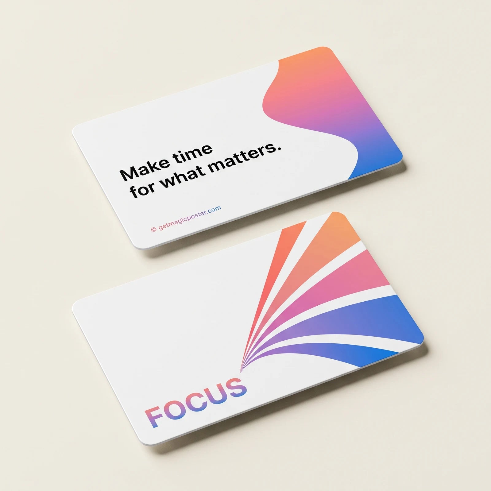 Front and back of the Focus Card in the new design